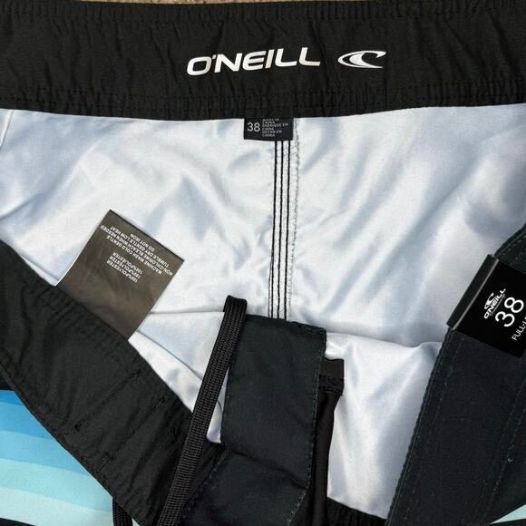 NWT O’Neill Santa Cruz Printed 2.0 Men’s Board Short Blue Stripe Size 38 - Picture 3 of 3